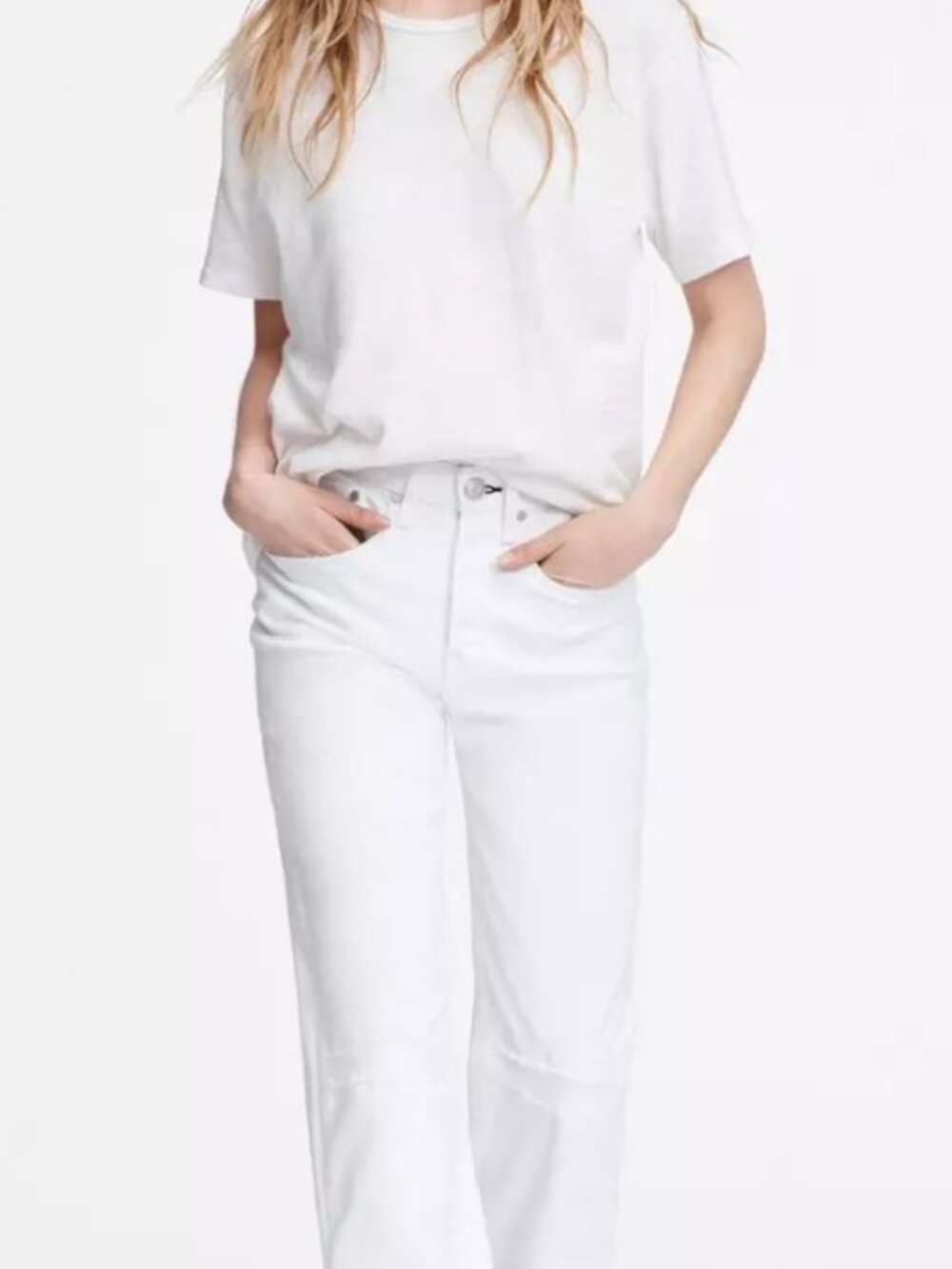 Rag & Bone Maya High Rise Straight Leg Jeans White